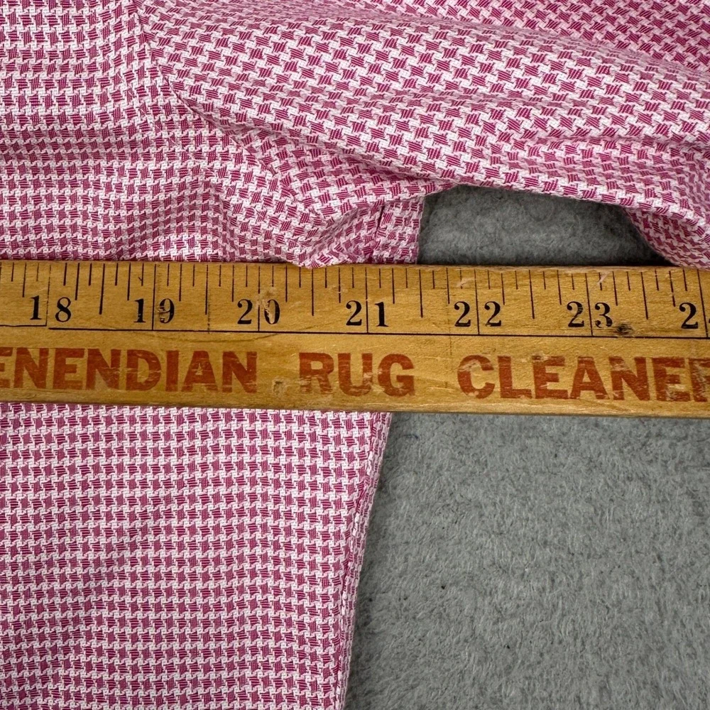Charles Tyrwhitt Shirt Mens 15.5-34 Non-Iron Slim Fit Pink Micro-Check Dress EUC